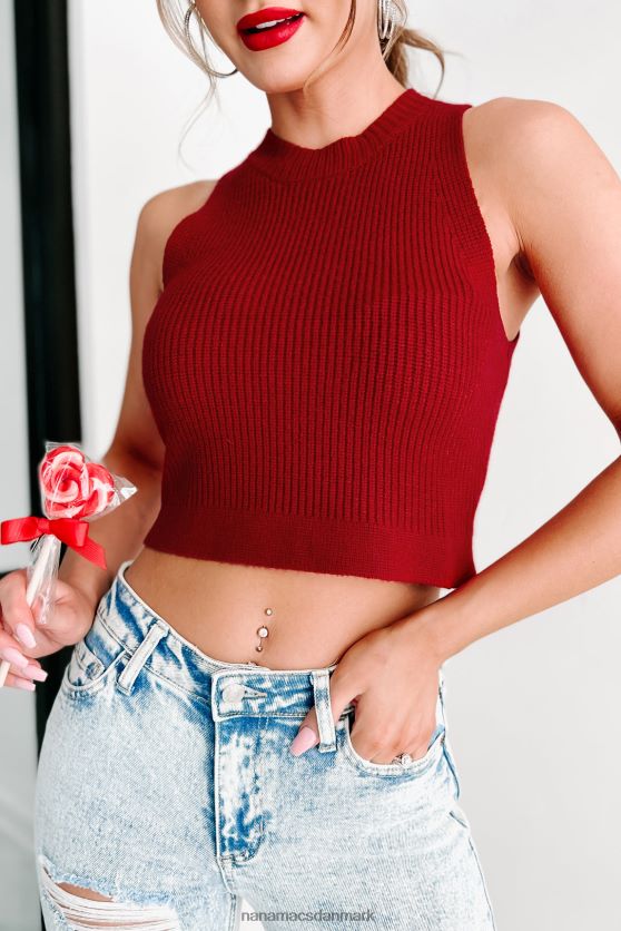 vil vidundere aldrig ophøre afgrøde sweater tank NanaMacs XJPBDL1237 rød