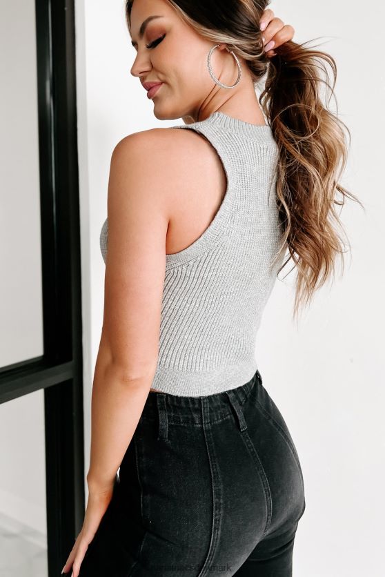 vil vidundere aldrig ophøre afgrøde sweater tank NanaMacs XJPBDL1238 gråmeleret