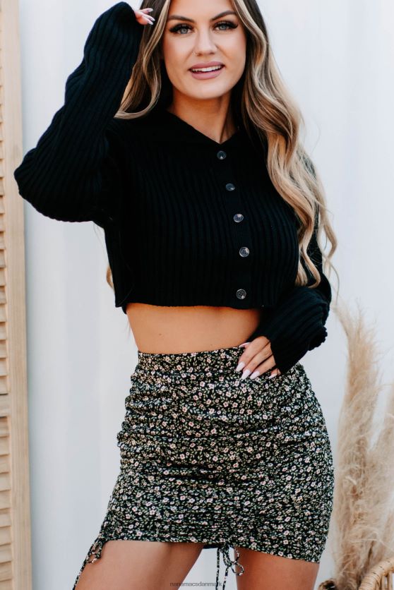 beskåret sweater med knapper af ester NanaMacs XJPBDL1304 sort