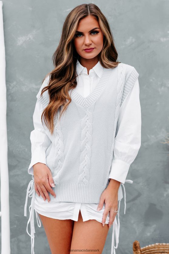 efterskole speciel kabelstrik sweatervest NanaMacs XJPBDL1745 blå