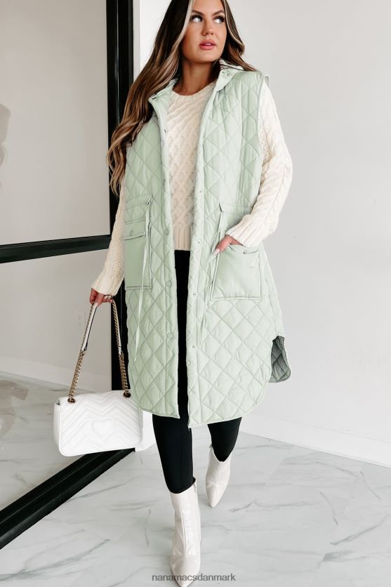 mit manglende stykke quiltet hættevest NanaMacs XJPBDL3834 salvie